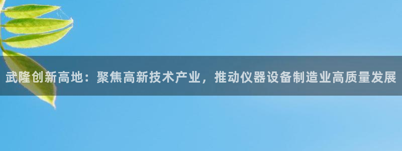意昂体育3联系电话：武隆创新高地：聚焦高新技术产业，推动仪器