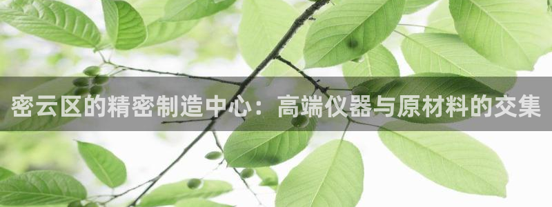 意昂3娱乐40996：密云区的精密制造中心：高端仪器与原材料